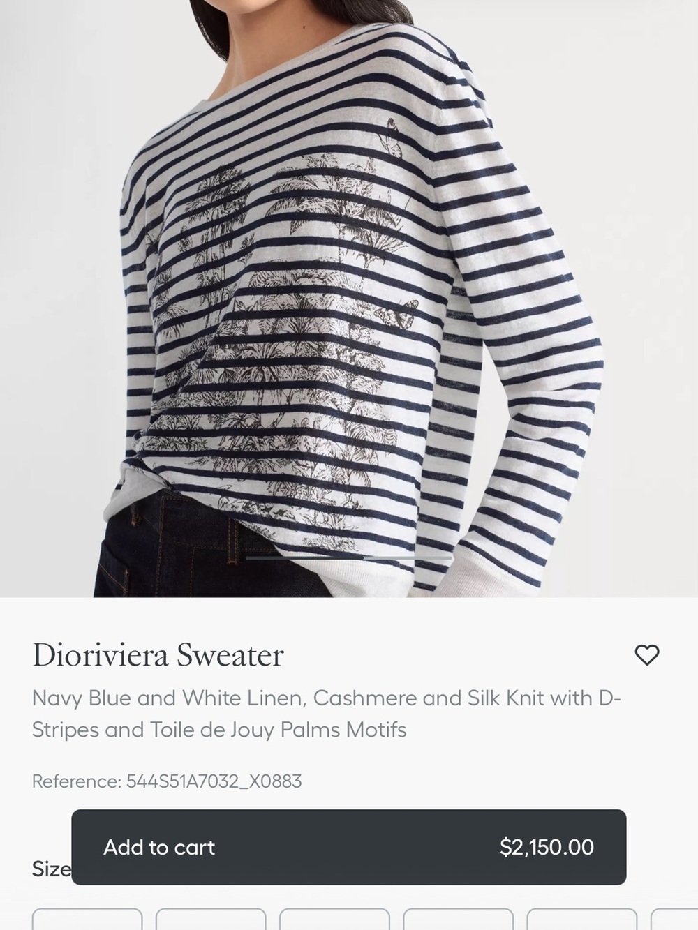DIOR Dioriviera sweater, stripe linen
